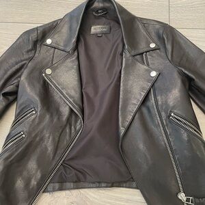 Mackage Aritzia Leather Biker Jacket in Black